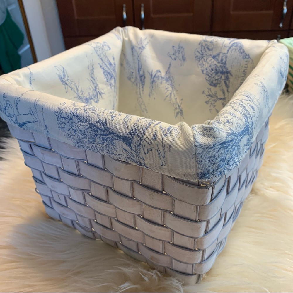 SALE!! Toile inspired lined basket